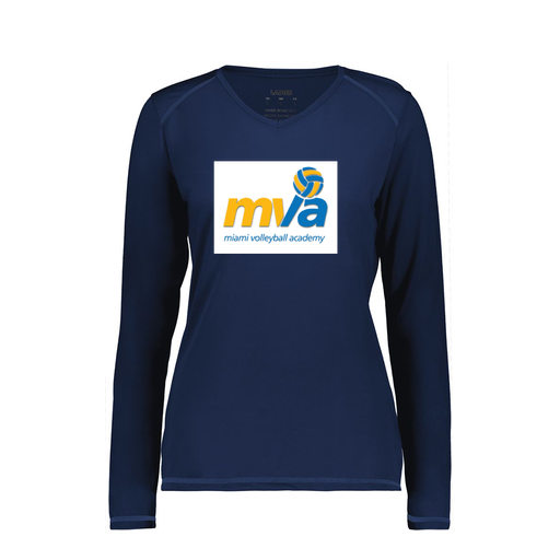 [6847.065.XS-LOGO1] Women's SoftTouch Long Sleeve (Female Adult XS, Navy, Logo 1)