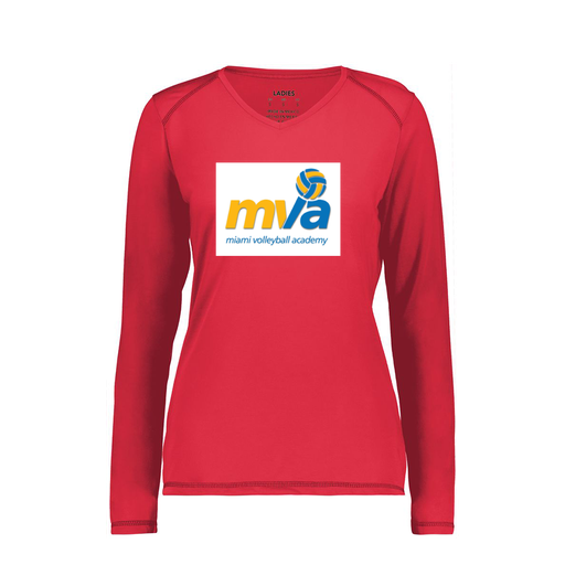 [6847.083.XS-LOGO1] Women's SoftTouch Long Sleeve (Female Adult XS, Red, Logo 1)