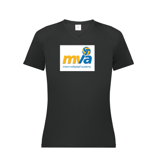 [2792.080.XS-LOGO1] Ladies Smooth Sport V-Neck T-Shirt (Female Adult XS, Black, Logo 1)