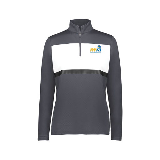 [222791.F52.XS-LOGO1] Ladies Bold 1/4 Zip Pullover (Female Adult XS, Gray, Logo 1)