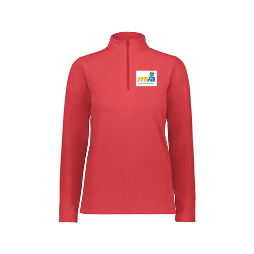 [6864.083.XS-LOGO1] Ladies MicroFleece 1/4 Zip Pullover (Female Adult XS, Red, Logo 1)