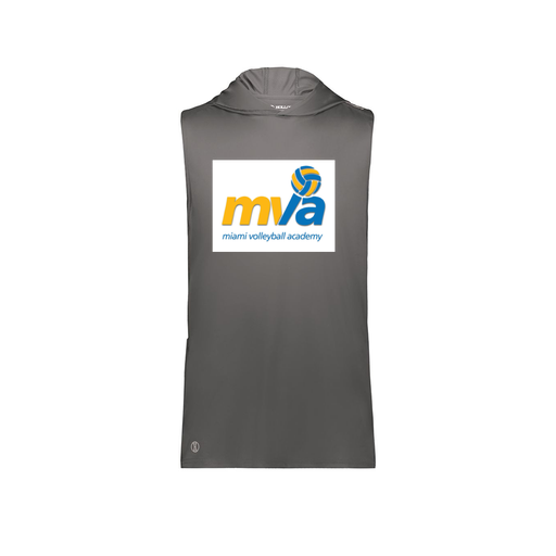 [222590.98D.XS-LOGO1] Men's CoolDry Sleeveless Hoodie (Adult XS, Gray, Logo 1)