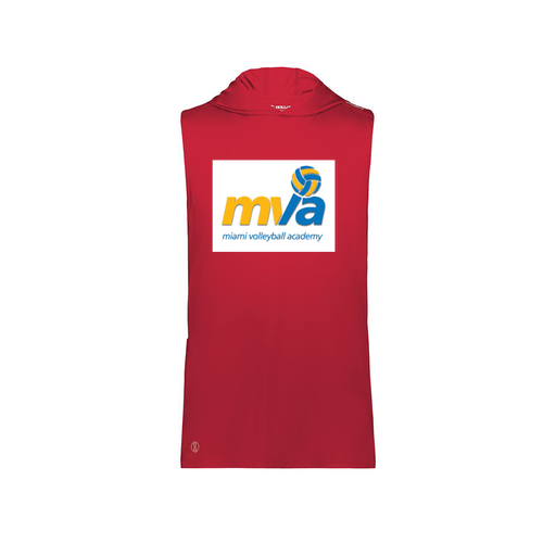 [222590.083.XS-LOGO1] Men's CoolDry Sleeveless Hoodie (Adult XS, Red, Logo 1)