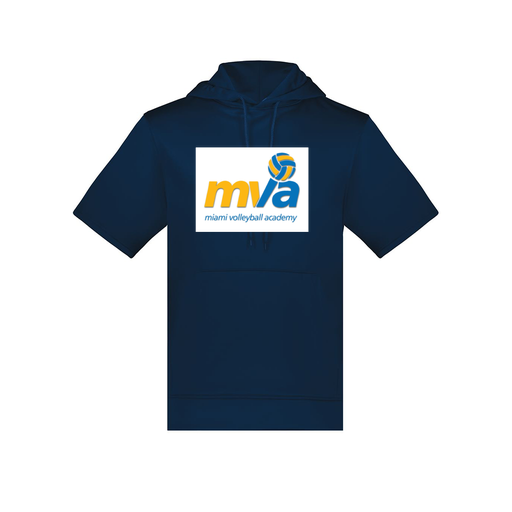 [6871.065.S-LOGO1] Men's Dri Fit Short Sleeve Hoodie (Adult S, Navy, Logo 1)