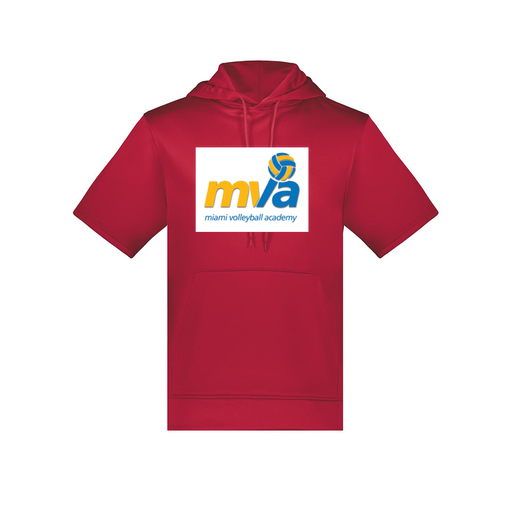 [6871.083.S-LOGO1] Men's Dri Fit Short Sleeve Hoodie (Adult S, Red, Logo 1)