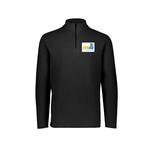 [6863.080.XS-LOGO1] Men's MicroFleece 1/4 Zip Pullover (Adult XS, Black, Logo 1)