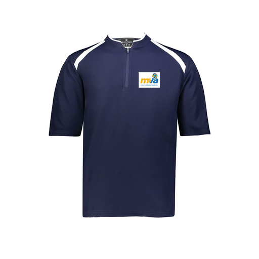[229681-YS-NVY-LOGO1] Youth Dugout Short Sleeve Pullover (Youth S, Navy, Logo 1)
