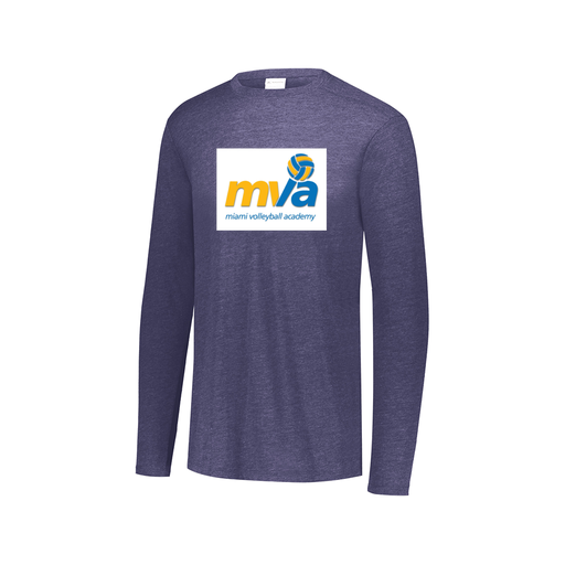 [FTLCUBNV-AXS-LOGO1] Decker Men's Tri-Blend T-Shirt - Long Sleeve (Adult XS, Navy, Logo 1)