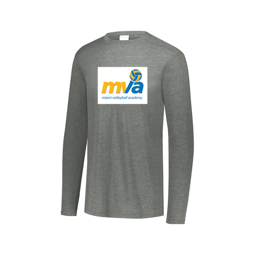 [FTLCUBGY-AXS-LOGO1] Decker Men's Tri-Blend T-Shirt - Long Sleeve (Adult XS, Gray, Logo 1)