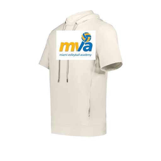 [222505.907.S-LOGO1] Men's Venturs Soft Knit Short Sleeve Hoodie (Adult S, White, Logo 1)
