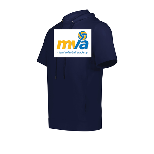 [222505.065.S-LOGO1] Men's Venturs Soft Knit Short Sleeve Hoodie (Adult S, Navy, Logo 1)