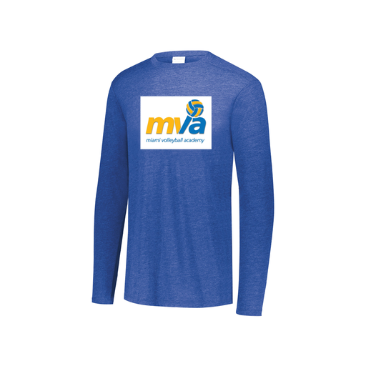 [FTLCUBRY-YS-LOGO1] Decker Youth Tri-Blend T-Shirt - Long Sleeve (Youth S, Royal, Logo 1)