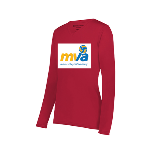 [222824.083.S-LOGO1] Ladies LS Smooth Sport Shirt (Female Adult S, Red, Logo 1)