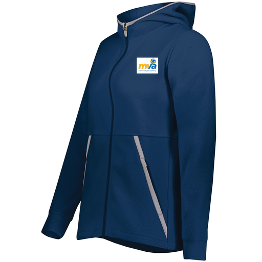 [6860.065.XS-LOGO1] Ladies Chill Full Zip Fleece (Female Adult XS, Navy, Logo 1)