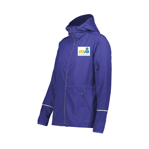 [229782-PUR-FAXS-LOGO1] Ladies Packable Full Zip Jacket (Female Adult XS, Purple, Logo 1)