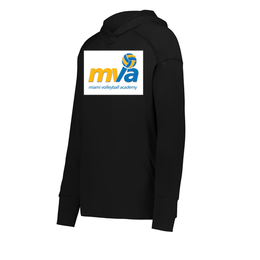 [222798.080.XS-LOGO1] Ladies Ventura Thin Knit Hoodie (Female Adult XS, Black, Logo 1)