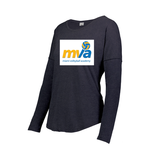 [3077.72N.XS-LOGO1] Ladies LS Ultra-blend T-Shirt (Female Adult XS, Navy, Logo 1)