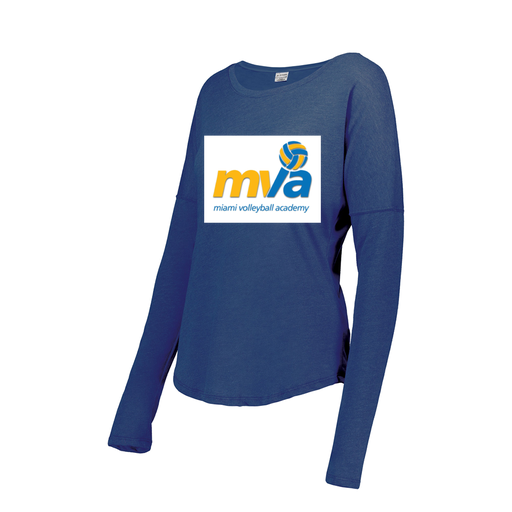 [FTLCUBRY-FAXS-LOGO1] Decker Women's Tri-Blend T-Shirt - Long Sleeve (Female Adult XS, Royal, Logo 1)